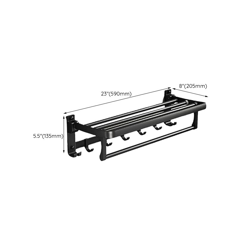 Frendorf | Klassisches Badzubehör Set in Aluminium Schwarz Finish Bademantelhaken/ Handtuchstange
