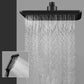 Frendorf | Moderner quadratischer matte schwarze Duschkopf Regenfall Duschkopf Combo