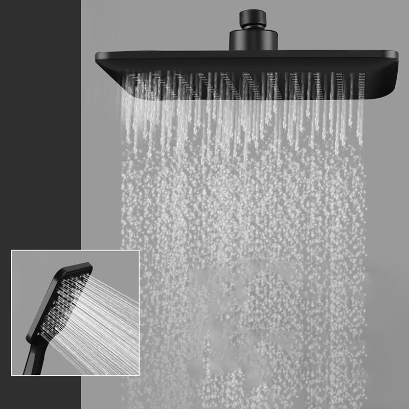 Frendorf | Moderner quadratischer matte schwarze Duschkopf Regenfall Duschkopf Combo