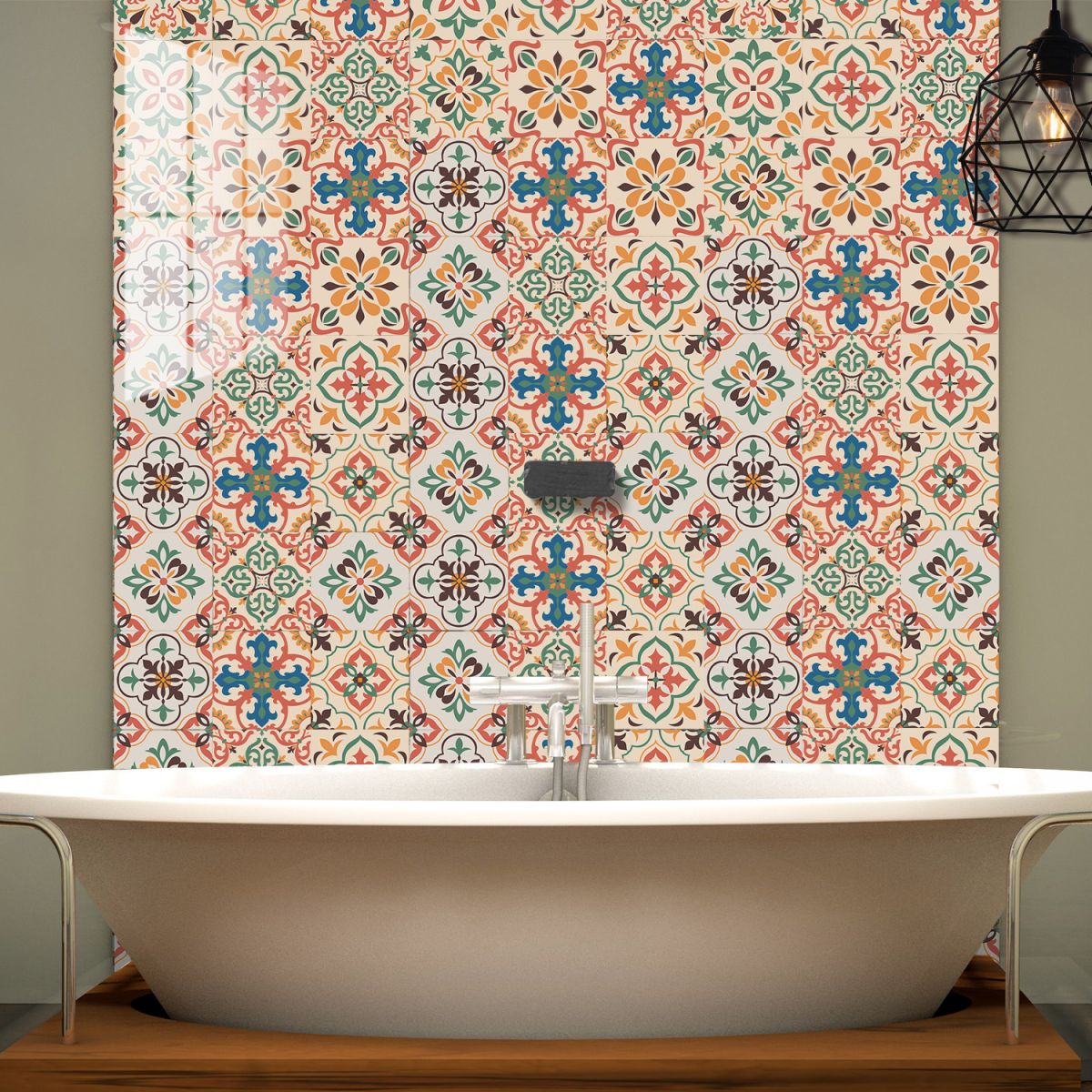 Frendorf | Quadratische Peel & Stick Mosaikfliese PVC Wasserdichte Mosaikfliesen Tapete