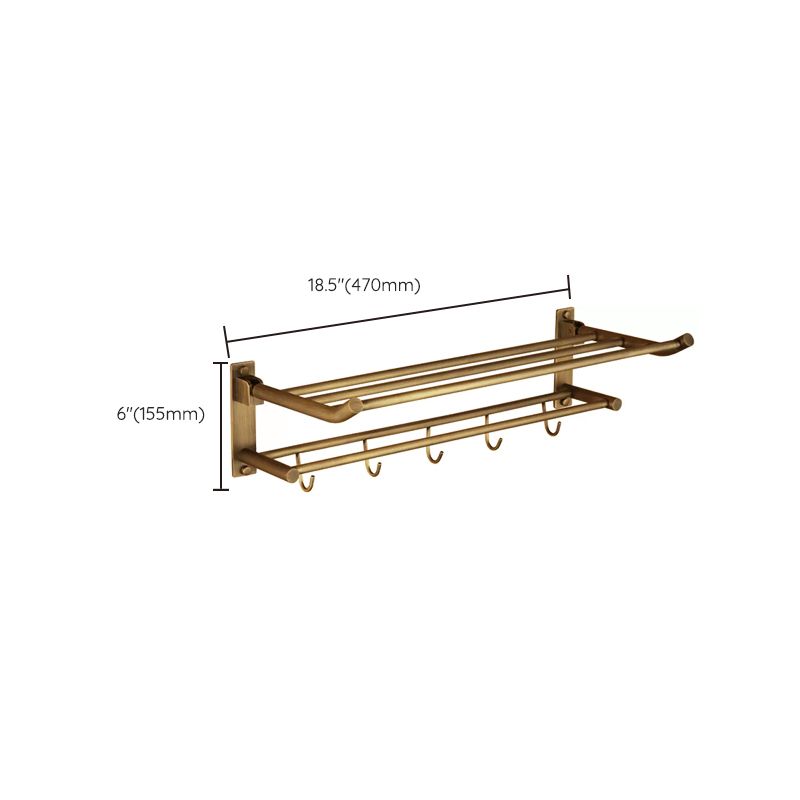 Frendorf | Abgenutztes Messing Traditionelles Badezimmer-Set mit Bade-Regal/Papierhalter & Handtuchstange