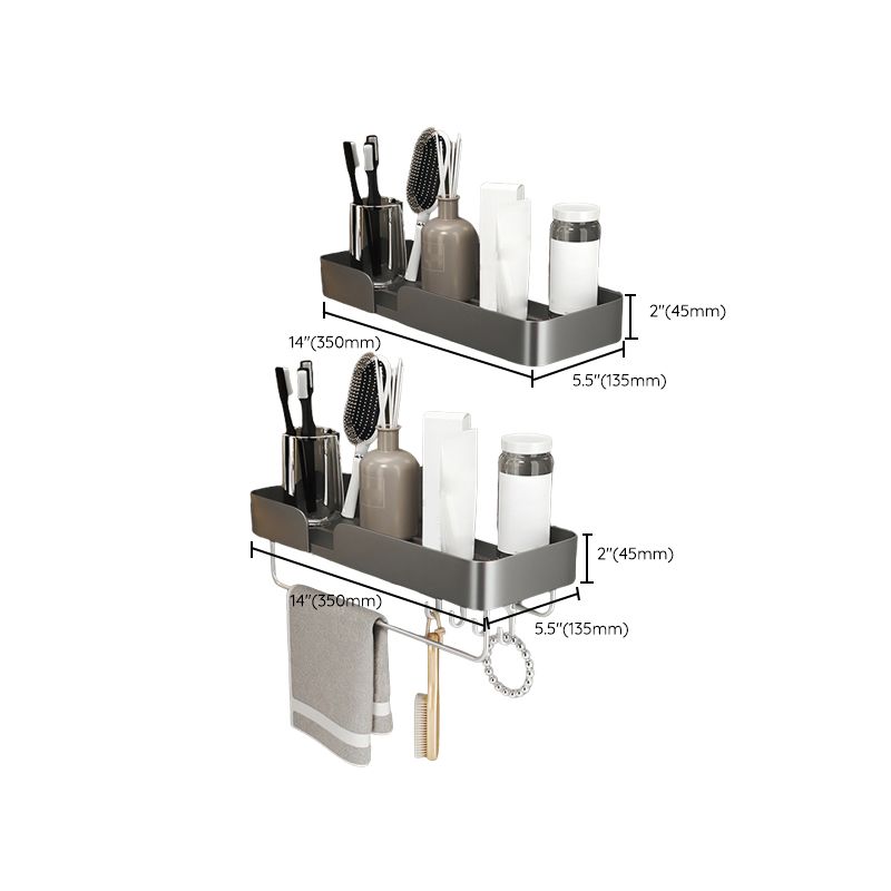 Frendorf | 3-teiliges modernes Badezimmer-Hardware-Set Aluminium Badregal in Grau
