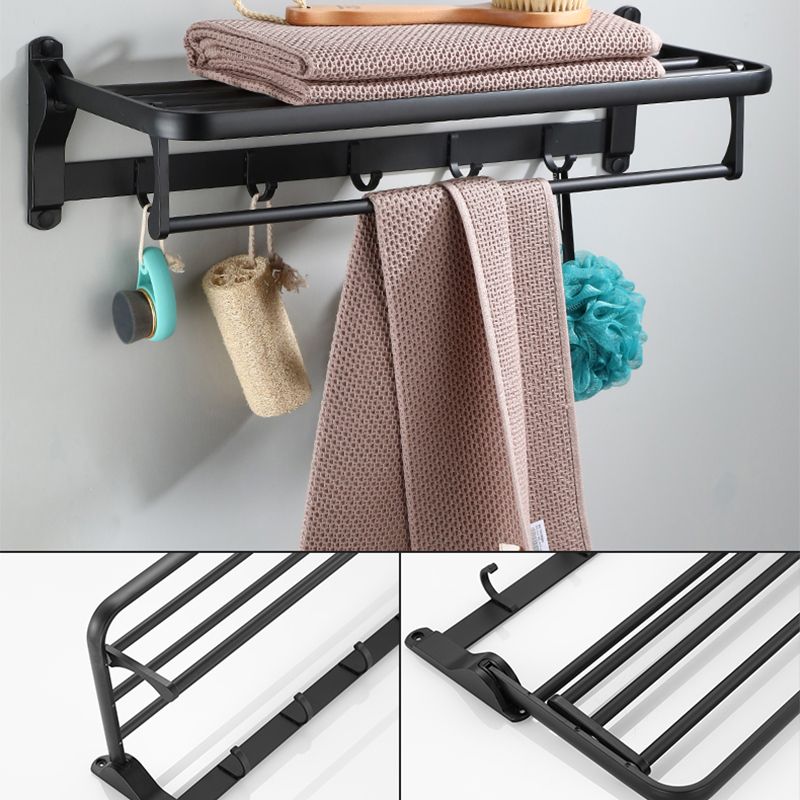 Frendorf | Zeitgemäßes Badezimmerzubehör-Set Schwarze Oberfläche Bademantelhaken/Handtuchring Bar
