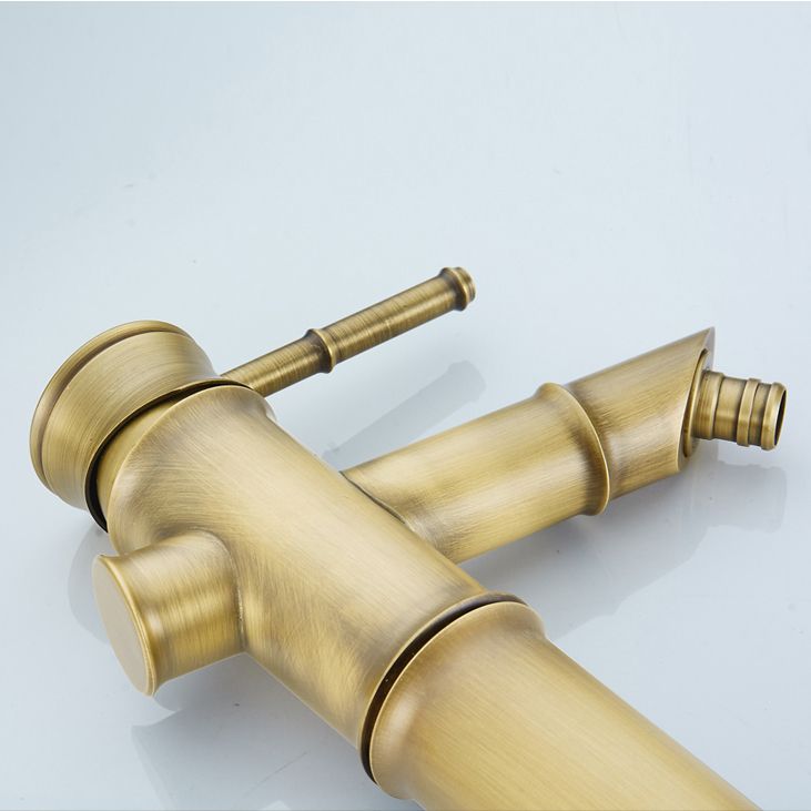 Frendorf | Bauernhaus Vessel Sink Wasserhahn Kupfer 1-Handgriff Niedriger Bogen Vessel Wasserhahn für Badezimmer