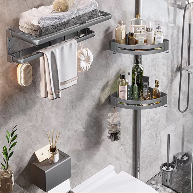 Frendorf | Moderne Badezimmer Zubehör Hardware Set Graue Handtuchstange Badregal Bad Hardware Set
