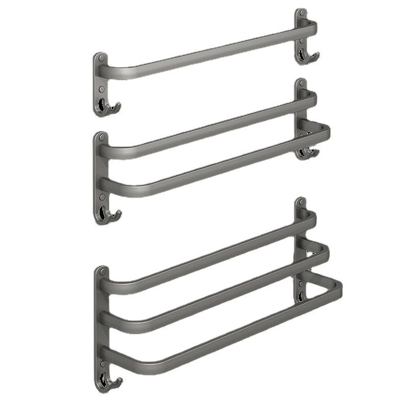 Frendorf | 2-teiliges modernes Badzubehörset aus Aluminium mattgrau Handtuchstange