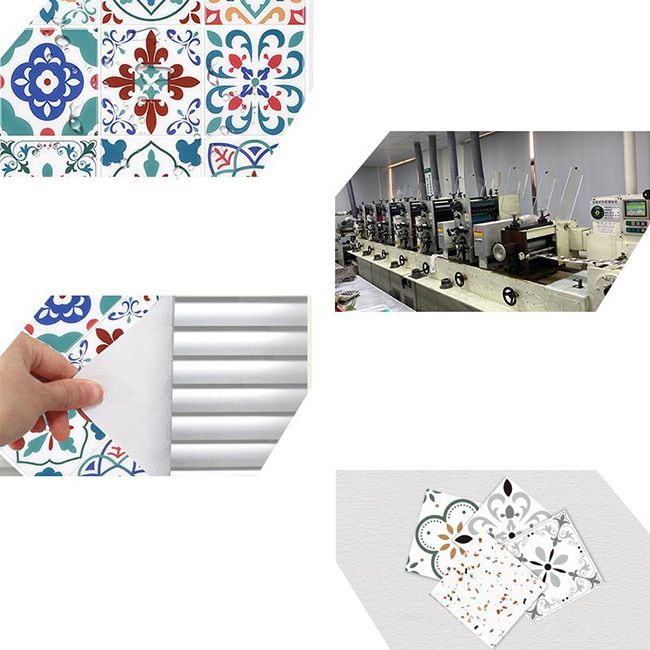 Frendorf | Quadratischer Druck Kunststoff Peel & Stick Fliese Feldfliese für Rückwandwand
