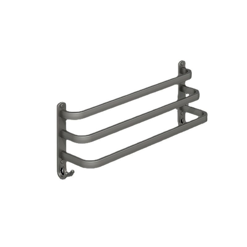 Frendorf | 2-teiliges modernes Badzubehörset aus Aluminium mattgrau Handtuchstange