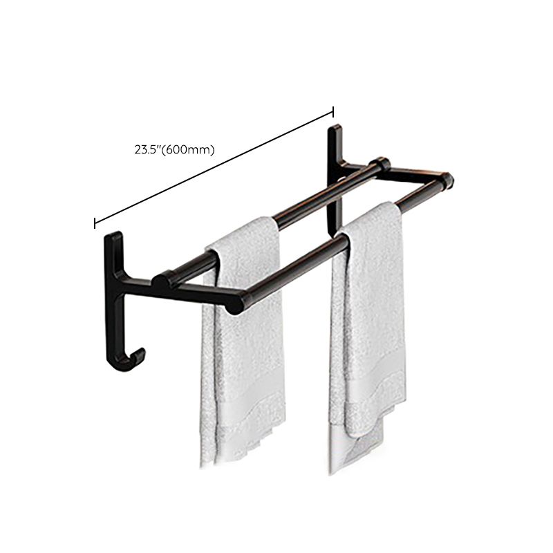 Frendorf | Chrome/Schwarz Klassisches Badezimmerzubehör Set Modernes Bade-Regal/Handtuchstange & Papierhalter
