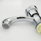 Frendorf | Zeitgenössischer Wasserhahn Knopf Griff Niedriger Bogen Zink Wasserhahn in Silber