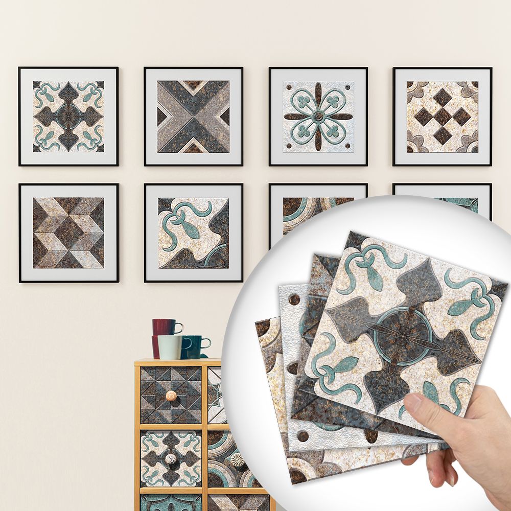 Frendorf | Quadratische Peel & Stick Mosaikfliesen PVC Mosaikfliesen Tapete mit wasserdicht
