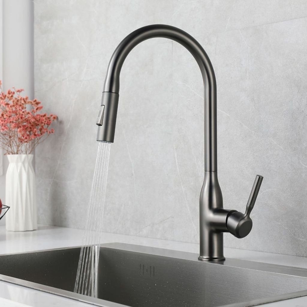 Frendorf | Moderner Pull-down Wasserfüller Einhand Hochbogen Küchenspülenarmatur