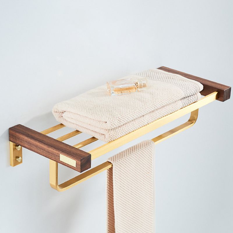 Frendorf | Holz- und Aluminium-Badehardware-Set Goldenes Badezimmerzubehör-Set
