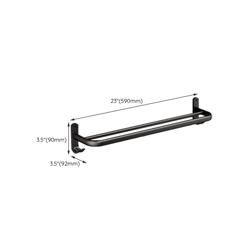 Frendorf | Klassisches Badzubehör Set in Aluminium Schwarz Finish Bademantelhaken/ Handtuchstange
