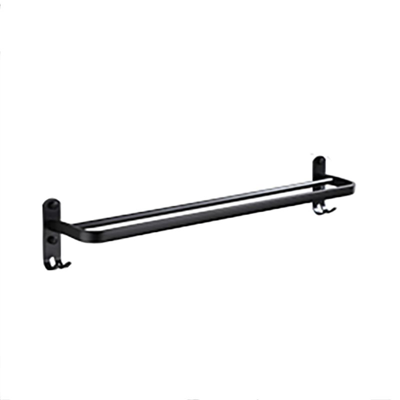Frendorf | Zeitgemäßes Badezimmerzubehör-Set Schwarze Oberfläche Bademantelhaken/Handtuchring Bar