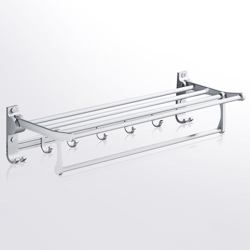 Frendorf | Zeitgenössisches silbernes Metall-Badezimmerzubehör-Set mit Handtuchhalter