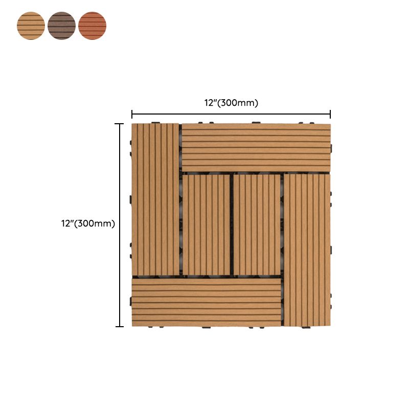 Frendorf | 30 cm x 30 cm Quadrat PVC Terrasse Fliesen Schnappinstallation Außenbodenfliesen