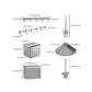 Frendorf | 7-teiliges Badezimmer-Zubehör-Set Modernes Aluminium-Badezimmer-Set in Silber