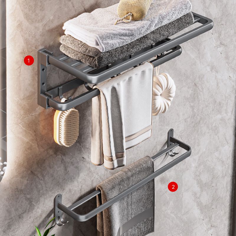 Frendorf | Moderne Badezimmer Zubehör Hardware Set Graue Handtuchstange Badregal Bad Hardware Set