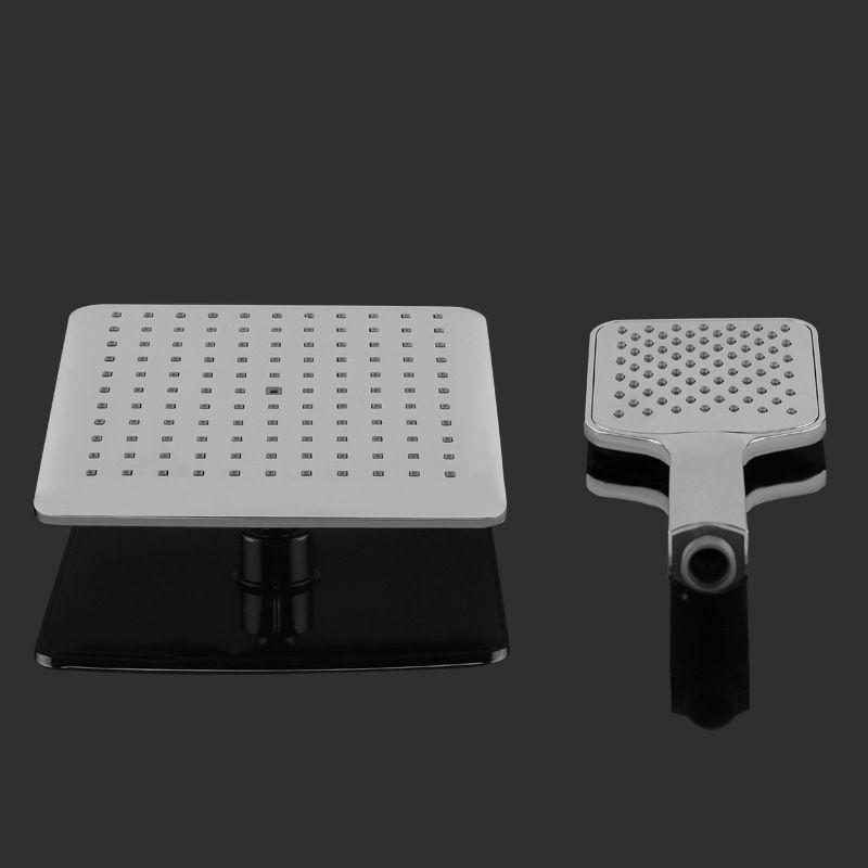 Frendorf | Chrome Quadrat Duschkopf Kombination Wandmontiert und Deckenmontiert Handbrause