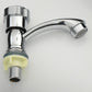 Frendorf | Zeitgenössischer Wasserhahn Knopf Griff Niedriger Bogen Zink Wasserhahn in Silber