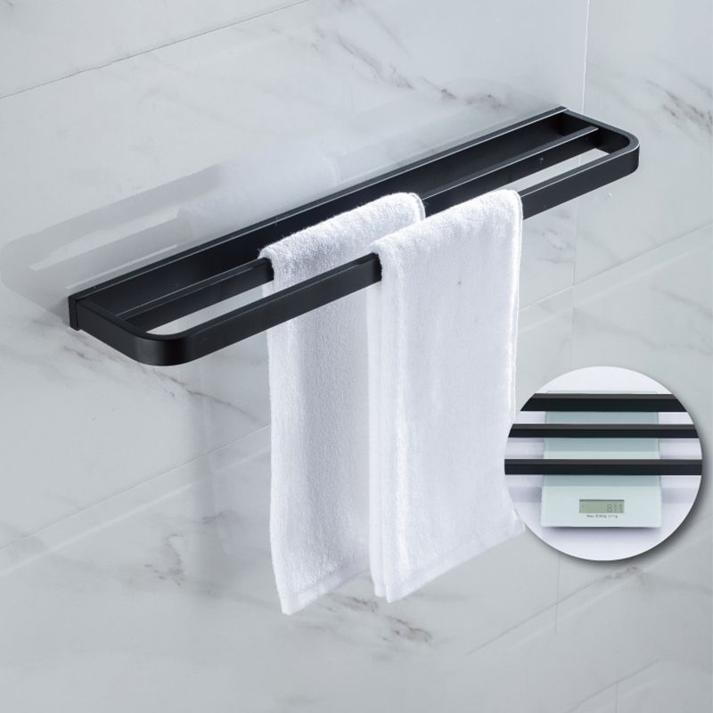 Frendorf | Modern Classic Badzubehörset aus Edelstahl Matt Schwarz Bademantelhaken/Handtuchring Bar