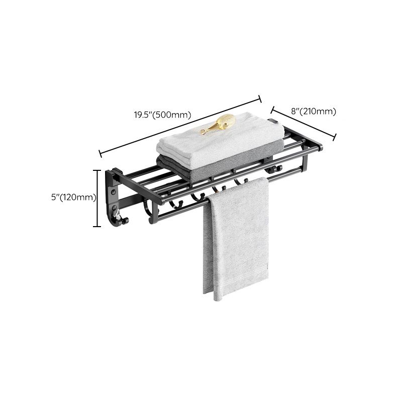 Frendorf | Modernes Aluminium-Badezimmerzubehör-Set Matt Schwarz Badregal/Handtuchhalter/Papierhalter