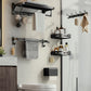 Frendorf | Zeitgenössisches Badzubehör-Set Matte Black Badezimmer-Set mit Bademantelhaken/Handtuchstange