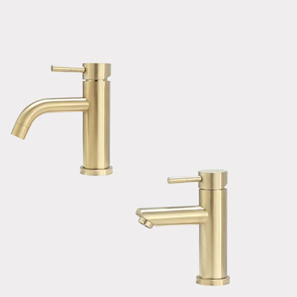 Frendorf | Deck Mounted Roman Tub Faucet Low Arc Tub Faucet Set in Gold