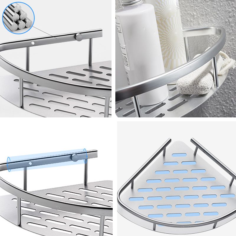 Frendorf | 3-teiliges modernes Badezimmer-Accessoire-Set Aluminium-Badregal in Silber