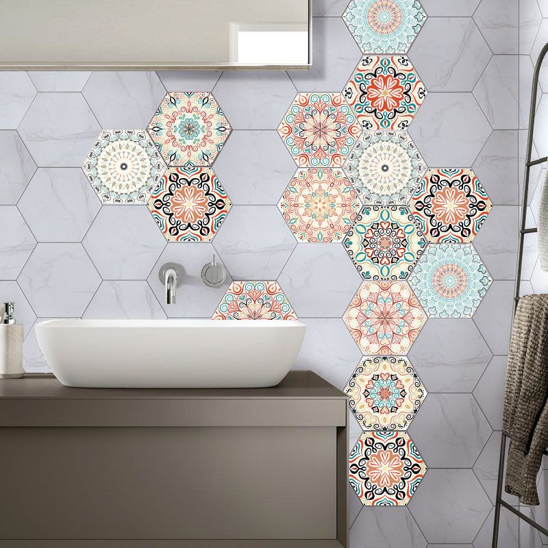 Frendorf | Plastik-Mosaikfliesen-Tapete hexagonal zum Aufkleben und Entfernen Rückwandfliese
