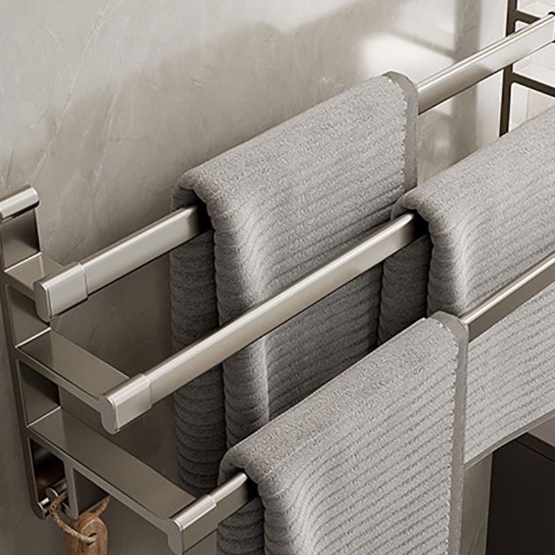 Frendorf | Graues Badezimmer Zubehör Set Zeitgenössischer Stil Aluminium Handtuchstange