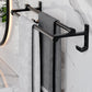 Frendorf | Modernes Aluminium-Badezimmerzubehör-Set Matt Schwarz Badregal/Handtuchhalter/Papierhalter