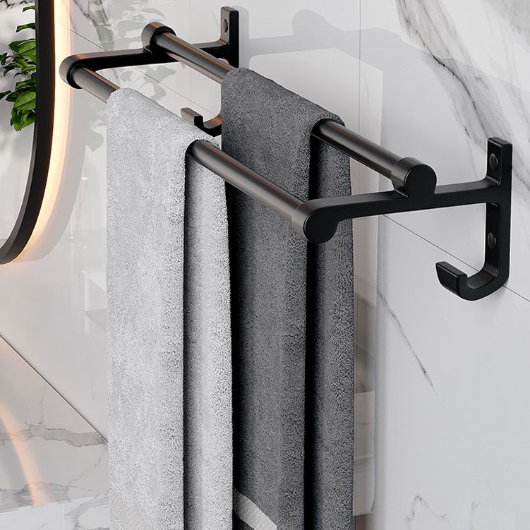 Frendorf | Modernes Aluminium-Badezimmerzubehör-Set Matt Schwarz Badregal/Handtuchhalter/Papierhalter