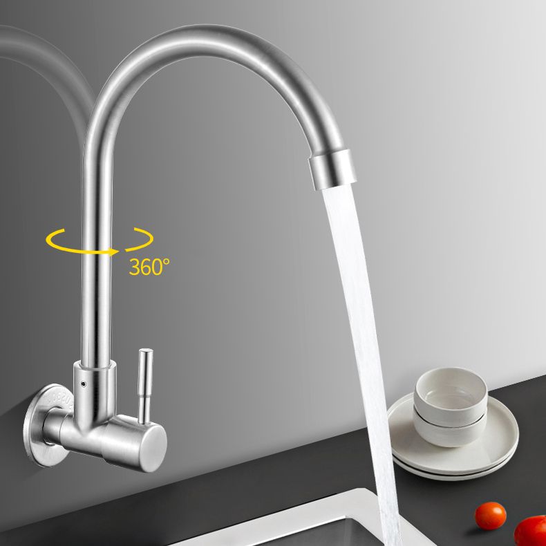 Frendorf | Moderner Brückenwasserhahn 304 Edelstahl Knopfgriff Schwenkauslauf Wandmontierter Wasserhahn