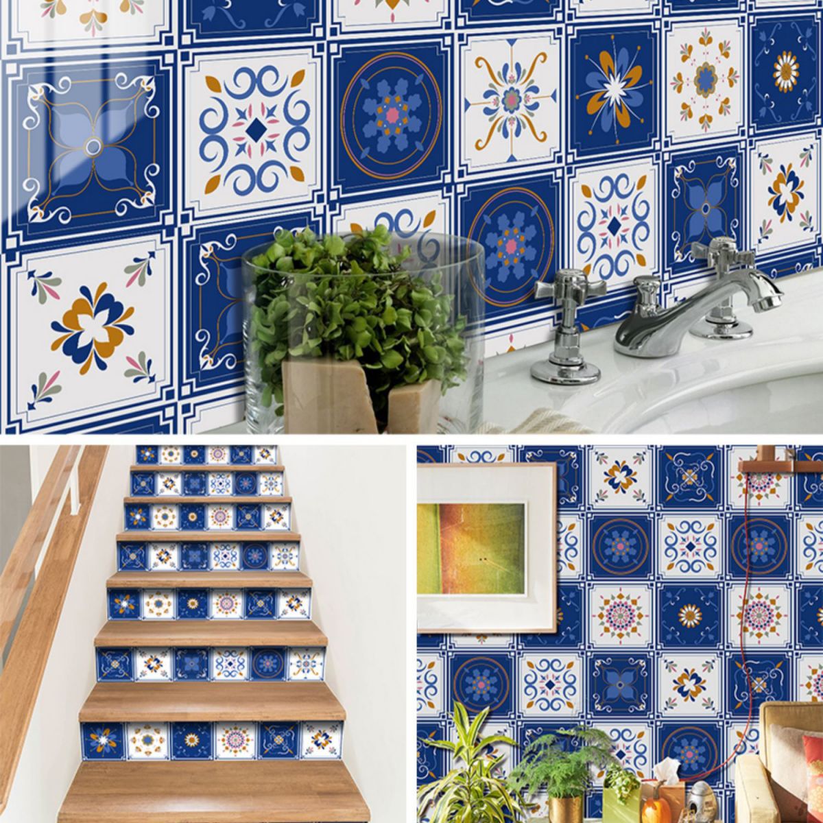 Frendorf | Quadratische Peel & Stick Mosaikfliese PVC Wasserdichte Mosaikfliesen Tapete