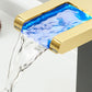 Frendorf | Moderner Wasserfallauslauf Waschbeckenarmatur mit LED Messing Waschbeckenarmatur