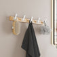 Frendorf | Weißes Metall- und Massivholz-Badezimmer-Zubehör-Hardware-Set