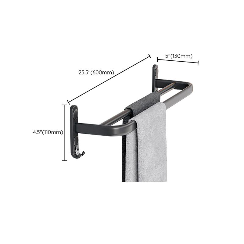 Frendorf | Modernes Aluminium-Badezimmerzubehör-Set Matt Schwarz Badregal/Handtuchhalter/Papierhalter