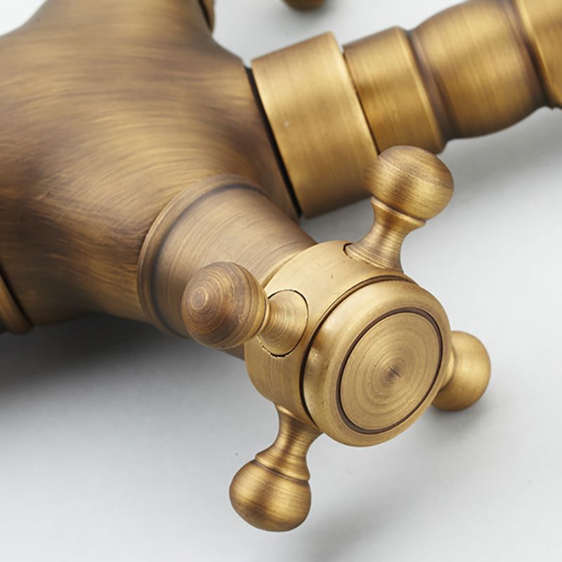 Frendorf | Deck Mounted Copper Roman Tub Faucet Double Handles Roman Tub Faucet Set