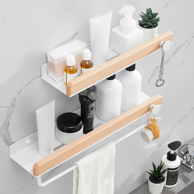 Frendorf | Weißes 7-teiliges Badaccessoire-Set Holz- und Metall-Badset