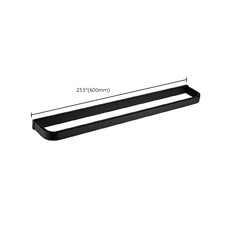 Frendorf | Modern Classic Badzubehörset aus Edelstahl Matt Schwarz Bademantelhaken/Handtuchring Bar
