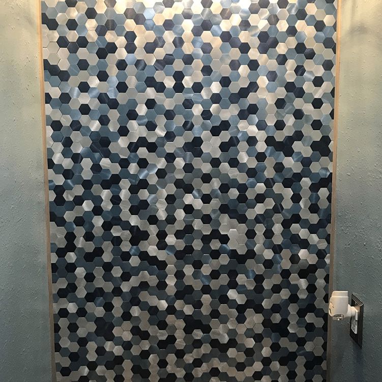 Frendorf | Modern Tile-Peel & Stick Metallmosaikfliese Sechseckige Peel & Stick U-Bahnfliese