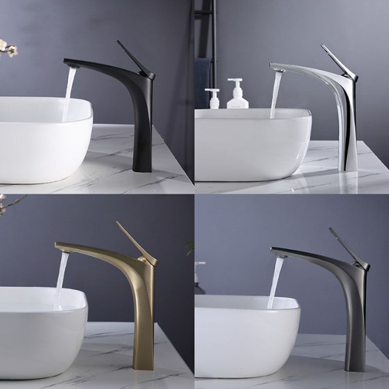 Frendorf | Moderner Gefäß Wasserhahn Messing Hebelgriffe Niedriger Bogen mit Wasserschlauch Badezimmer Gefäß Wasserhahn