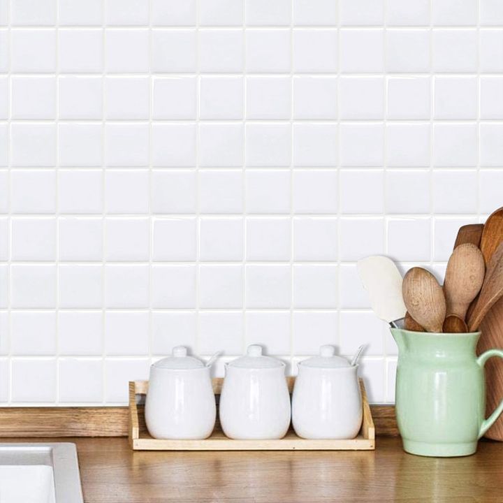 Frendorf | Weiße Mosaik Peel & Stick Fliese Wasserfeste Küchenrückwand Tapete