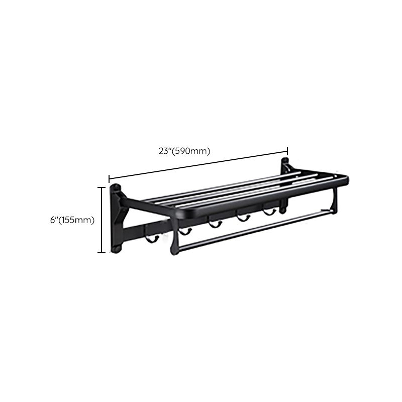 Frendorf | Zeitgemäßes Badezimmerzubehör-Set Schwarze Oberfläche Bademantelhaken/Handtuchring Bar