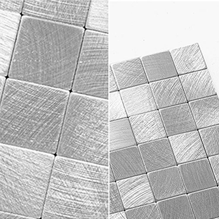 Frendorf | Mosaikfliesen Tapete Quadratische Form Abzieh- und Kleben Mosaikfliesen mit Metalloptik