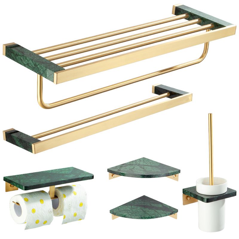 Frendorf | Golden Bath Hardware Set Messing & Marmor Badezimmer Zubehör Set