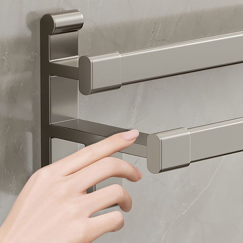 Frendorf | Graues Badezimmer Zubehör Set Zeitgenössischer Stil Aluminium Handtuchstange