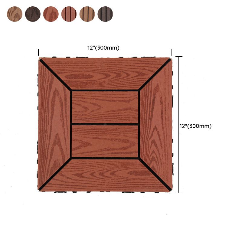 Frendorf | 12" X 12" PVC 6-Slat Quadrat Patio Fliesen Schnappfit Installation Außenbodenfliesen